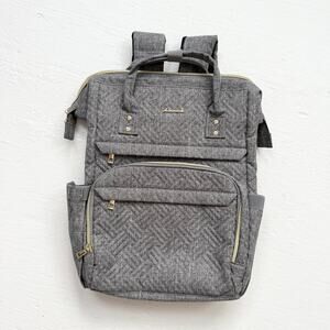 Lovevook Gray Quilted Laptop Backpack With USB Port